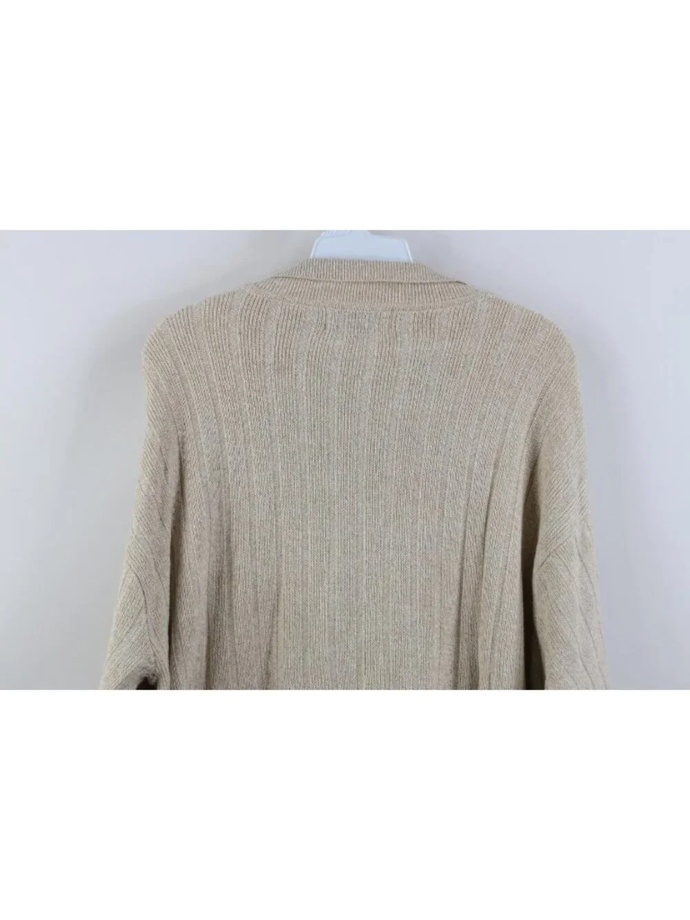Vintage 90s Streetwear Mens Medium Cotton Ribbed Knit Collared 1/4 Zip Sweater
